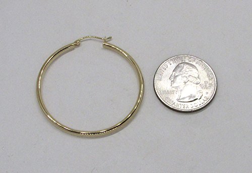 Image of 14K Gold Classic Real Hoop Earrings, (2mm Tube)