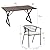 YITAHOME 5 Piece Patio Dining Set, Stackable Chairs with Comfortable Cushions, 59" Rectangle Tables with Metal Frame and Faux Wood Tabletop for Patio Balcony Porch Poolside Lawn Garden, Brown & Beige