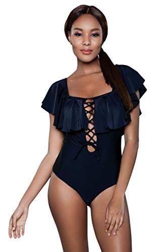 Maillot de bain noir Maricela une pièce élégant pour femme