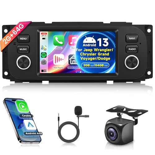 🚘【GPS Navigation & WIFI & Android Sistema】Autoradio per Jeep Chrysler Dodge con sistema Android. Navigate con precisione e facilità grazie al modulo GPS integrato che supporta mappe online e offline. È inoltre possibile utilizzare la guida vocale e le informazioni sul traffico in tempo reale. WIFI integrato, connessione a Internet tramite WIFI, navigazione sul web, streaming di contenuti online, download di app e molto altro sul dispositivo, ad esempio Waze, Youtube, TikTok, ecc.