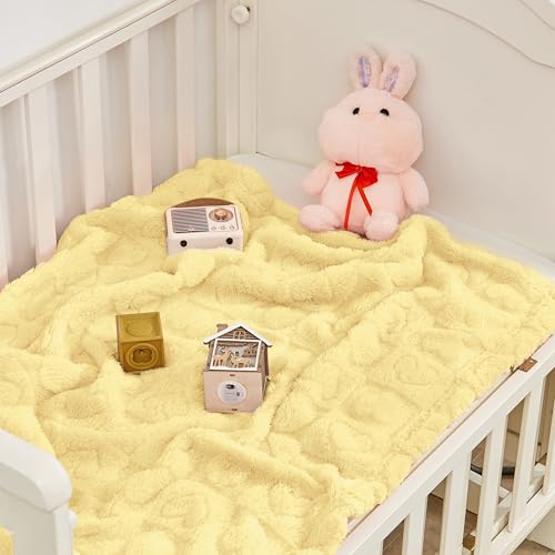 Image of Yurhap Heart Baby Blanket, Love Plush Fleece Baby Blankets for Girls Boys | Soft Sherpa Baby Girl Blanket for Infant Toddler Newborn Gift, Fluffy Baby Essentials, For Crib Stroller, 30 inchx40 inch