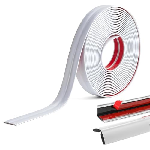 Image of inch1 Roll Flexible PVC Wall Molding Trim - Decorative & Protective Caulk Strip for Table Edges, Door Frames, Baseboards, and Corners (White.)