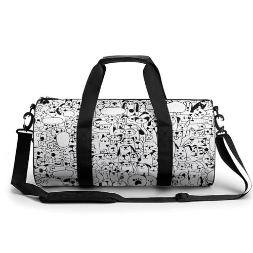 Sac de voyage chats blancs chiens le duffel bag compact anti-encombrement