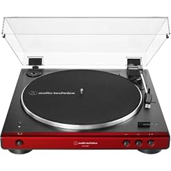 Audio-Technica at-LP60XBT-RD Fully Automatic Belt-Drive Stereo Turntable, Red/Black (Renewed) - Les Beatles, Paul McCartney, John Lennon, RIngo Starr, George Harrison
