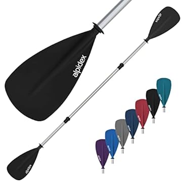 ALPIDEX 2 in 1 Pagaia Doppia SUP Pagaie Kayak Canoa Stand Up Paddle Lunghezza Regolabile 160-207cm Leggero Palo Alluminio, Colore:Nero