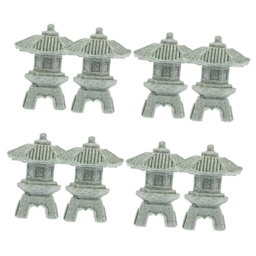 Toyvian Estatuas De Jardín De Mini Faroles Japoneses Decoración Zen Interiores Y Exteriores De Miniatura Piedra Y Bonsáis 2 Piezas X 4