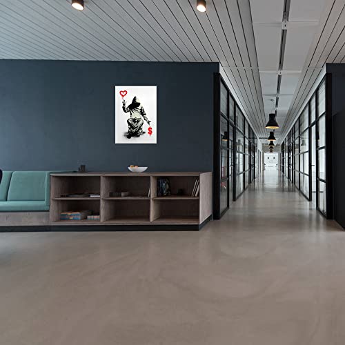 Uniya Banksy Poker Cards Hearts Ace Artwork For Living Room Wall Art Framed Poster And Print Abstract Canvas Painting For Bedroom Office Wall Decor (12X16Inch, Banksy Poker Cards Hearts Ace) #TOP6