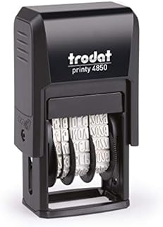 Trodat Printy 4850/L2 Dater Stamp with English Phrase PAID - Self Inking, Red Ink Date and Blue Text