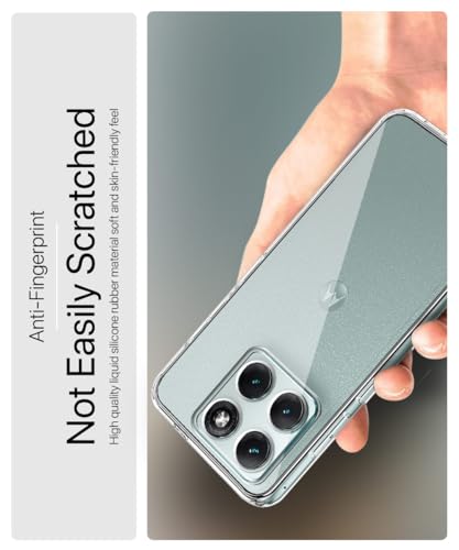 Image of WOW IMAGINE Transparent Back Cover Case for Motorola Moto Edge 70 Fusion 5G | Raised Bumps for Full Device & Camera Protection Shockproof TPU Silicone Back Case Mobile Cover - Transparent