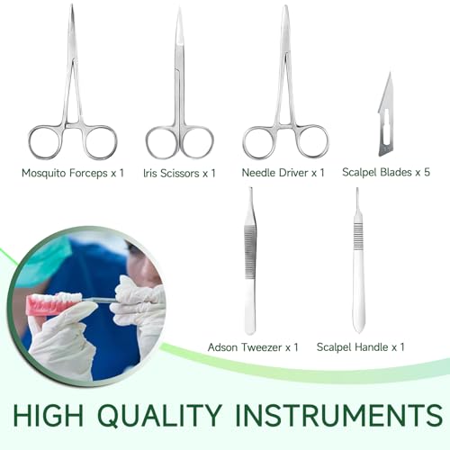 Image of Dental Suture Practice Kit - Suture Training Kit for Gum Cutting & Gingival Suturing, Oral Suture Practice Kit for Students, 4 Silicone Suture Pads Modules