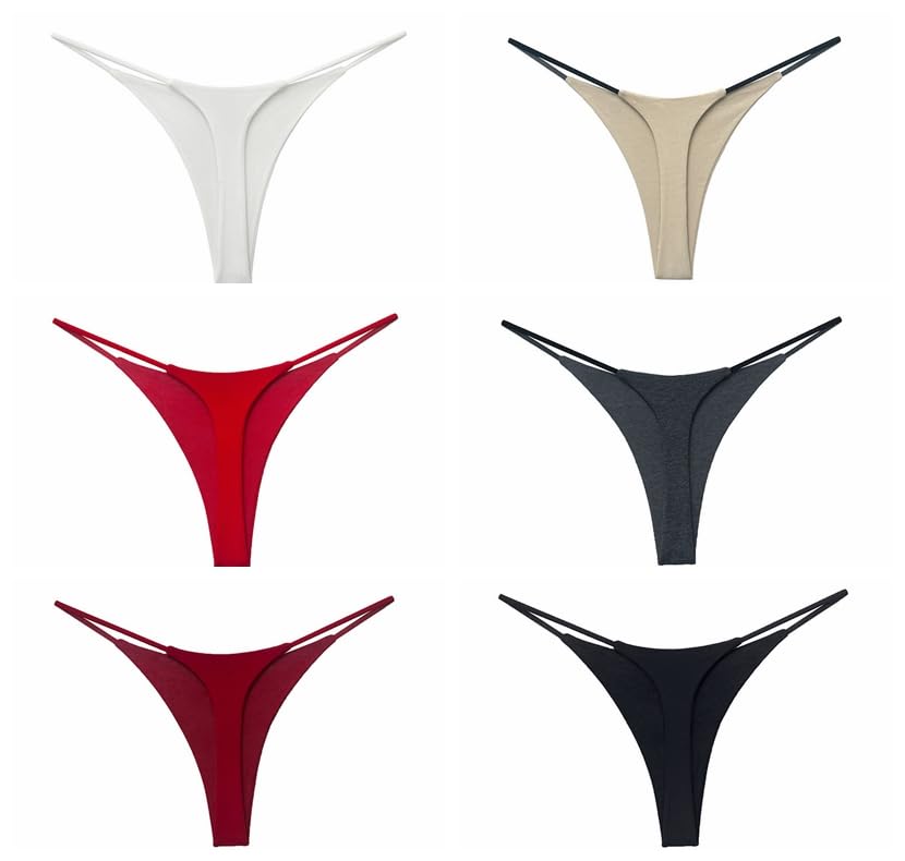 Lingerie tendance haut de gamme lot de 6 culottes string sexy fitness effet push-up
