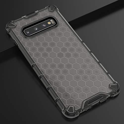 Image of Glasgow | for Samsung Galaxy S10 Plus Honeycomb Pattern Back Case Cover for Samsung Galaxy S10 Plus with 4 Bumper Corners and Military Grade Protection - Black