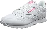 Schaftstoff: Naturleder Reebok Mädchen Cl Leather Squad Gymnastikschuhe, Elfenbein (Whiteacid Pink Whiteacid Pink), 34.5 EU