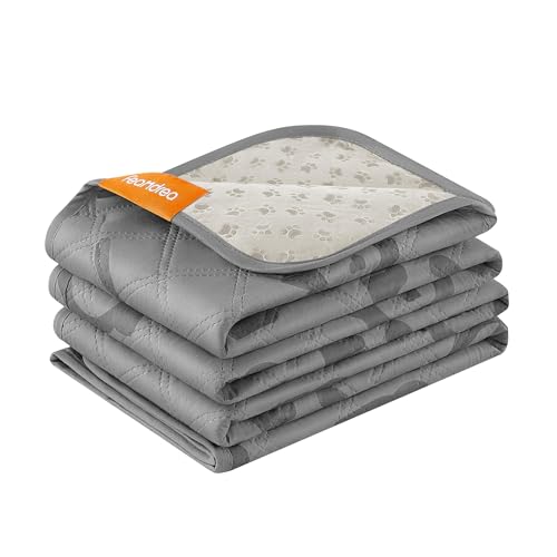 Feandrea wasserdichte Hundedecke, Decke, 178 x 76 cm, Autoschondecke für Haustiere, Sofaschutz, maschinenwaschbar, rutschfeste Unterseite, Stepp-Design, Taubengrau PPB025G01