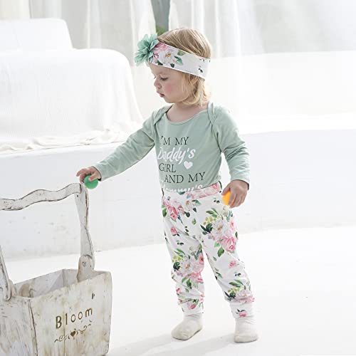 Image of Renotemy Newborn Infant Baby Girl Clothes Summer Outfits Infant Romper Pants Cute Toddler Girl Clothes Gift Set