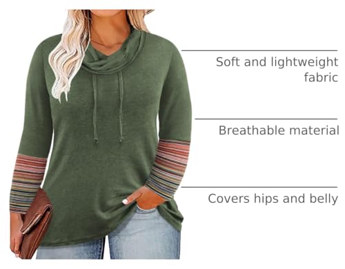 Image of CARCOS Womens Plus Size Tops Mock Neck Long Sleeve Shirts Turtleneck Tunics for Fall Winter XL-5XL