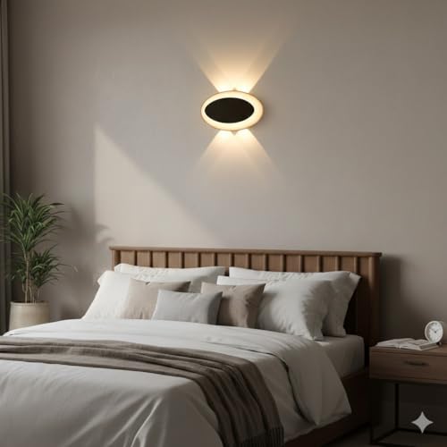 Image of FILLISKA Aluminium LED Indoor /Outdoor Wall Light, IP-65 Rainproof & Shockproof Body. (2Up 2 Down Oval Warmwhite)
