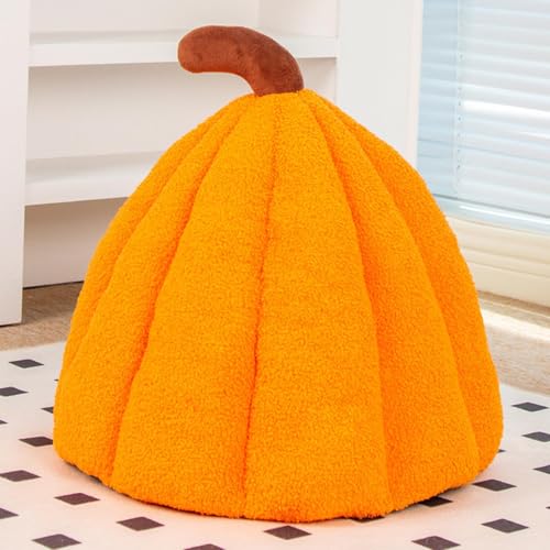 Lit de couchage chaud citrouille et grotte douce pour chatons - 4