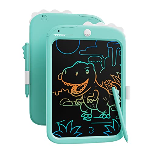 Tableau d'affichage LCD, Jouet Dinosaure, Tableau d'affichage coloré, 10 Pouces, Jouet Graphique électronique Portable pour garçons et Filles de 3 4 5 6 7 8 Ans (Bleu) Cover