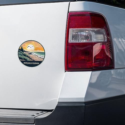 Image of Indiana Dunes National Park Sticker - Waterproof Vinyl Decal for Car Bumper, Laptop, Luggage, Water Bottle, Wall, and Window, Size - 3'' X 3''