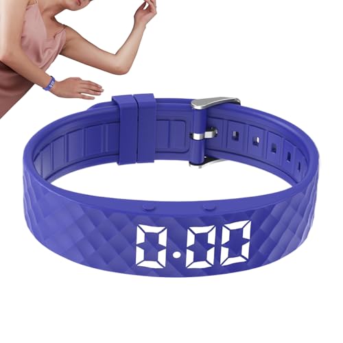 Gerinkoken アラームクロック ブレスレット - サイレントタイマーウォッチ,バイブレーション 調整可能 アラーム クロック リストバンド | 睡眠 旅行 用 女性 男性 大人 女の子 子供 シニア 高齢者