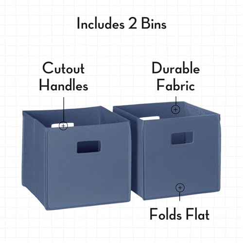 Cubes de rangement pliables bleu ardoise RiverRidge avec poignées robustes intégrées - 4