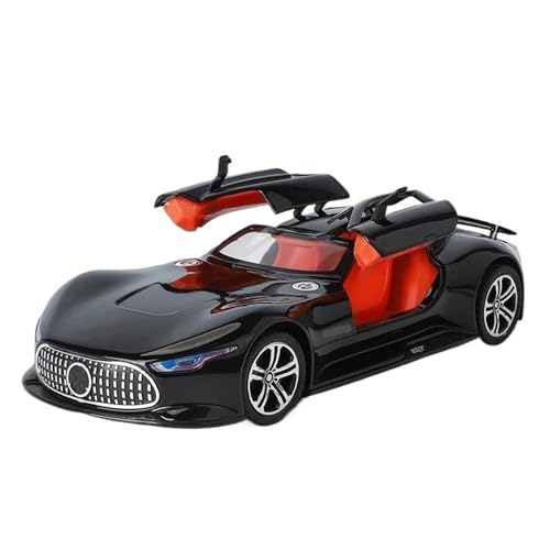 1:24 for Mercedes for Benz AMG Vision GT Sport Car Alloy Metal Diecast Model Sound & Light Collect Hobby Decoration Gift (Batteries Not Included)(Bright black)