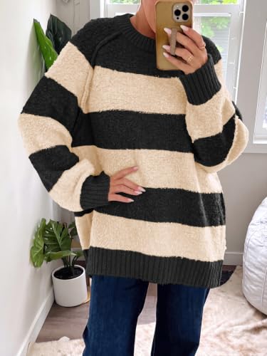 Image of Saodimallsu Womens Oversized Sweater Fuzzy Long Sleeve Casual Tunic Sweater