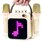 Rhymcore Karaoke Machine with Screen, Voice Changer & Vocal Removal, Portable Karaoke Machine for Adults & Kids 8-12, 6 Sound Modes, 3600mAh Long-Lasting Battery, Wireless Speaker, Gift for Family