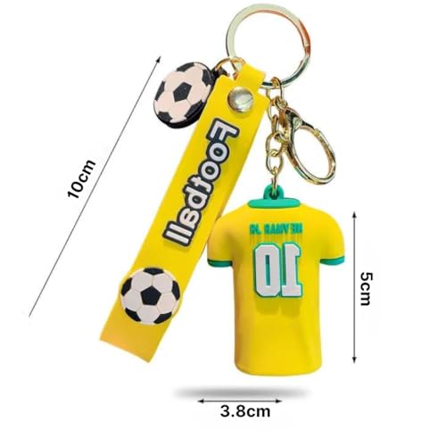 Image of Football jersey Keychain | Ronaldo key chains | messi Keychain | 3D Cute silicone key chain for bike men | soccer Keyring gifts for boys | anime key holder for bag