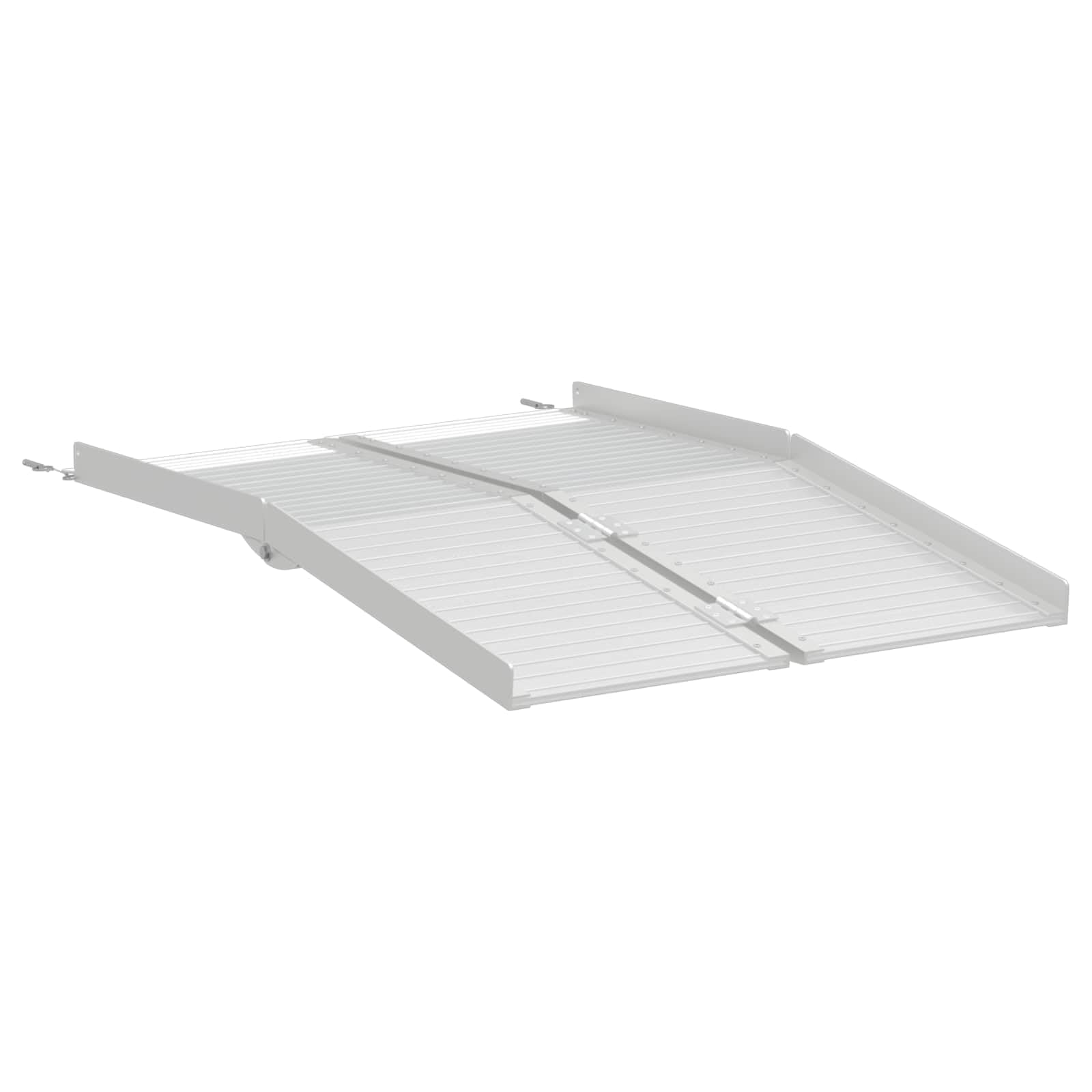Rampa plegable de aluminio para silla de ruedas, 122 x 73 cm, carga de 270 kg, rampa móvil para silla de ruedas, andador, jardín y exterior, color plateado