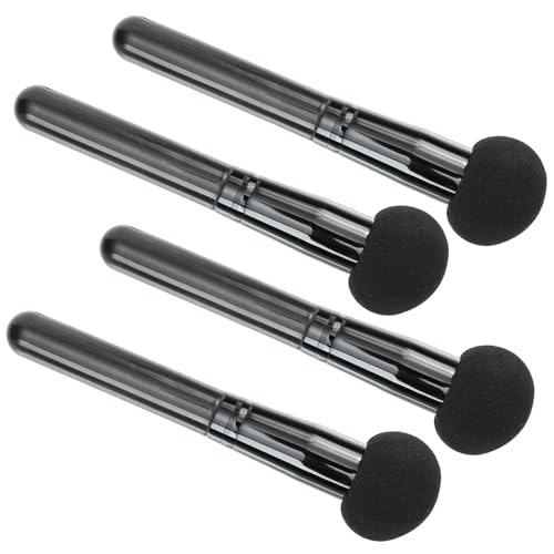 DIYEAH Borlas Cosméticas en Forma de Hongo 4 Piezas, Puff de Maquillaje Negro para Uso Húmedo y Seco, Suave y Duradero, Accesorios Cosméticos para Base y Polvos, Adecuado para Aplicación