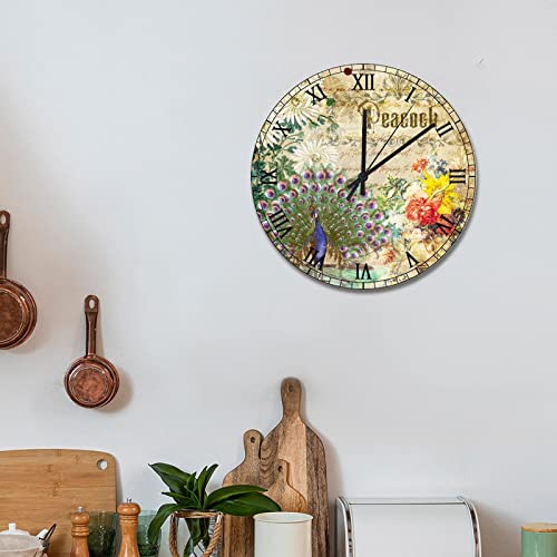 Horloge murale oiseaux et fleurs pour décoration rustique - 5