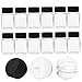 LIFKOME 12pcs Wide Mouth Sampling Bottles Transparent Vials with Screw Caps for Easy Pouring and Secure Storage for Home Travel Labs and Industry