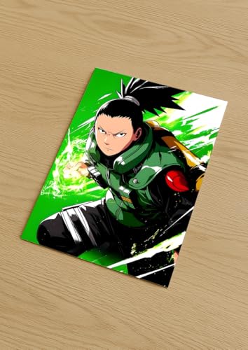 Image of NIJUKA Anime Printed Metal sheet Poster For Home And Room Decoration | For Anime Art Fans Boys And Girls (Shikmaru shadow controlar)