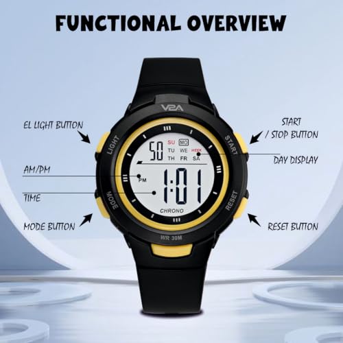 Image of V2A Kids Watch - Waterproof Multi-Functional Digital Sports Watch for Ages 5-13, 30M Water Resistance, Gift for 5-10 Year Olds