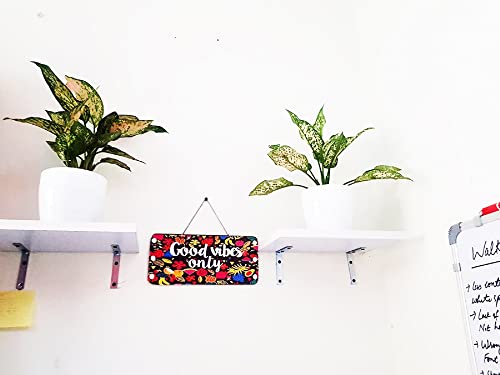 Image of Dime Store MDF Wall Hanging Decor Sign Door Hanging Plaque Signage for Home Decor (Good Vibes)