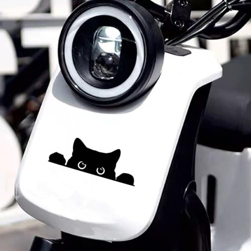 Image of Funny Car Stickers, Waterproof Peeking Sneaky Cat Sticker, Self-adhesive Cute Black Cat Decals, 5.5 inch x 2 inch Curious Peeking Kitty Cat Decal for Cars, Trucks, Window, Laptop, Wall (Black)
