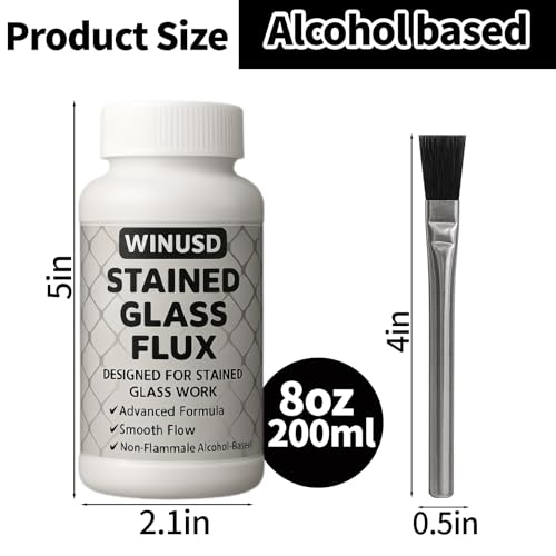 Image of Stained Glass Supplies，Stained Glass Accessories for Soldering Work， Stained Glass Starter Kit, Stained Glass Tools for Table and Countertop Protection (8oz Solder Flux)