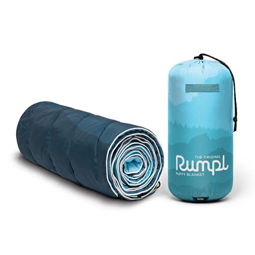 Rumpl Original Puffy Blanket - Warm, Water-Resistant Camping Blanket with 100% Recycled Synthetic Insulation, 52"x75", Original Puffy V1, Sierra Spring Fade - Image 2