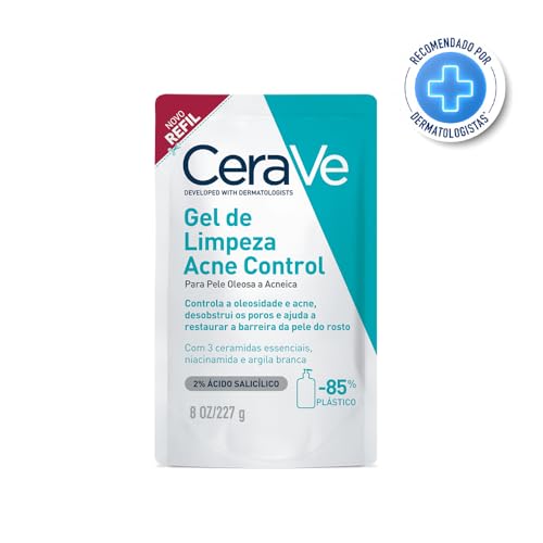 CeraVe, Refil Gel de Limpeza Acne Control Para Pele Oleosa a Acneica com Niacinamida e Ácido Salicíl