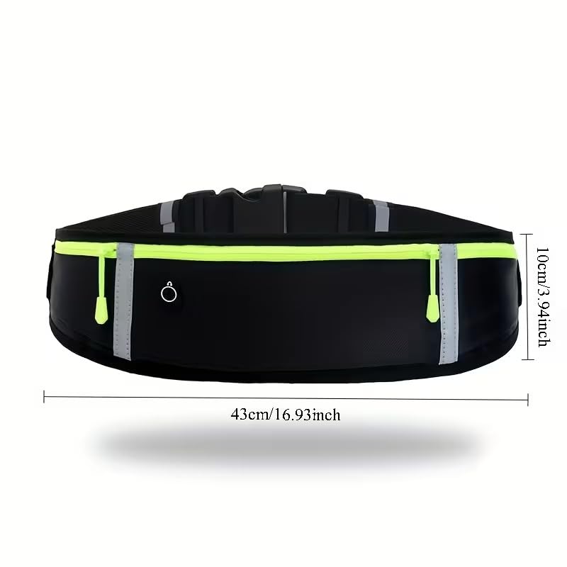 Image of Running Belt with Waterproof Adjustable Elastic Strap, Sweatproof waistpacks with Large Capacity, Perfect for Running and Outdoor Activities, Black, One Size (Running Belt Pink)