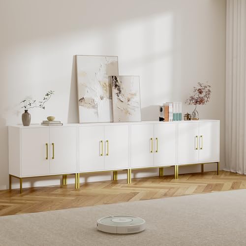 LYNSOM Storage Cabinet with Doors, Set of 4, Modern Buffet