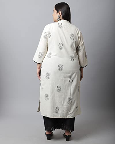 Image of Rajnandini Women's Cotton Regular Fit Jaipuri Printed Kurti (JOPLJPR10X)
