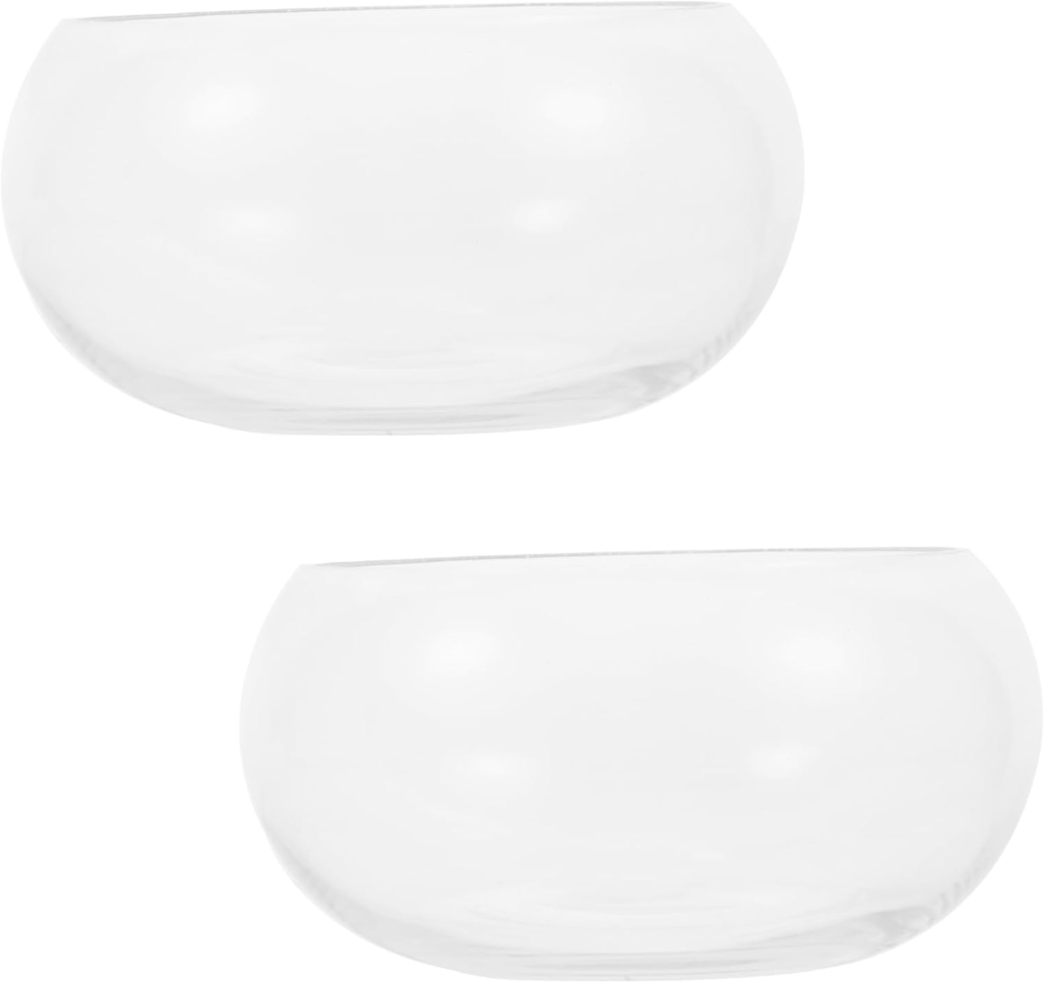 Cabilock 2pcs Glass Plant Pot Succulent Green Plant Container Desk Fish Bowl Table Fish Bowl Decorative Goldfish