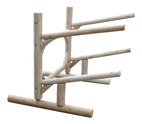 Log Kayak Rack - 2-Place Kayak/Canoe Rack, Freestanding Kayak Storage Rack, Kayak Racks for Outdoor Storage, Surfboard Rack or SUP Storage Rack, Canoe Storage Rack, Paddle Board Rack - Unfinished