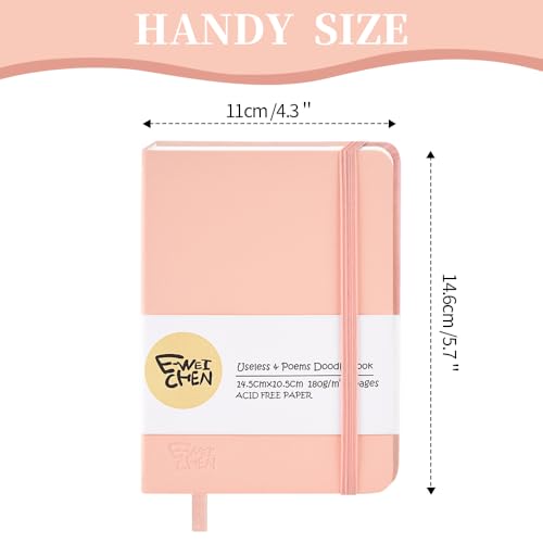 Image of 5.7x4.1in Hardcover Blank Sketchbook for Drawing 180gsm 96Pages,Pink