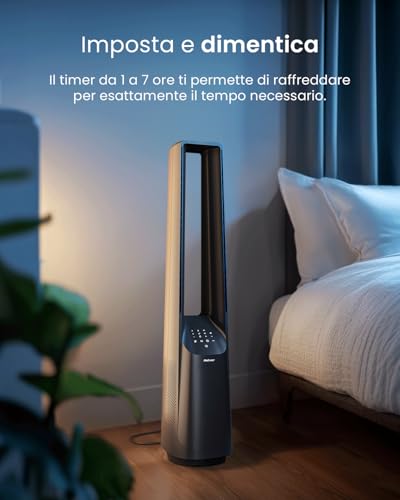Pro Breeze Ventilatore A Torre Intelligente Senza Pale Da 101 Cm – Wifi – Ultra Silenzioso Con Telecomando, Display Led, 6 Velocità, 5 Modalità E Oscillazione Di 60° - 7