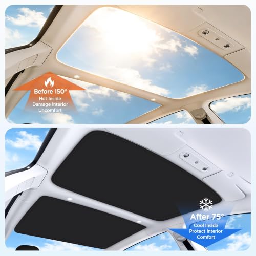 Image of 2026 Upgrade Sunshade Roof for Tesla Model 3 Accessories 2026-2022 | [No-Gap /Sag-Free] Heat Insulation Glass Roof Sunshade Sunroof for Tesla Model 3 Highland 2026 2025 2024 202 2022 Black