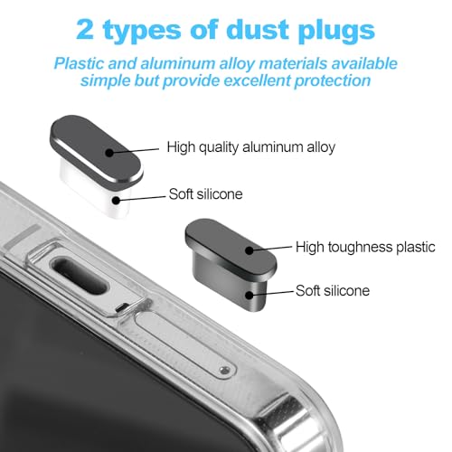 DOPENSPI 7-częściowy zestaw do czyszczenia złącza ładowania telefonu, wtyczka USB C, ochrona przed kurzem typu C, osłona przeciwpyłowa, osłona telefonu komórkowego, ochrona tabletu, pyłoszczelne